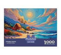 Castle in Springtime 1000 Pieza Cartulina Premium Rompecabezas Premium Mediterranean Coastal Village Antiestrés Juguete De Cumpleaños Rompecabezas para Decoración del Hogar 52x38cm/1000pcs