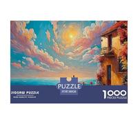 Castle in Springtime 1000 Piezas Cartulina Extra Gruesa Rompecabezas DIY Beach House Extremadamente Difícil Juguete De Cumpleaños Rompecabezas Regalos para Familia Y Amigos 38x26cm/1000pcs
