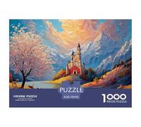 Castle in Springtime 1000 Piezas Papel Ecológico Resistente Rompecabezas DIY Ocean View Extremadamente Difícil Juguete De Cumpleaños Rompecabezas para Decoración del Hogar 70x50cm/1000pcs