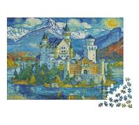 Castle on Lake 100% Recycled Cardboard Van Gogh Castle Art 1000 Piece Puzzle for Adults The Impossible Challenge 38x26cm/1000pcs