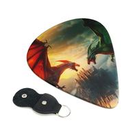 Castle Red Green Sky Dragon - Púas de guitarra acústica eléctrica con bajo (6 unidades)