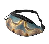 Castle Under The Golden Moon Riñonera Bolsas Hombres Mujeres Cinturón Ajustable Bolsa Deportiva para Deportes al Aire Libre, Viajes y Ciclismo Ciclismo Bolsillo Hombro Mochila