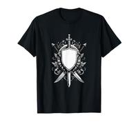 Castlecore - Emblema de caballero medieval con escudo y espadas Camiseta