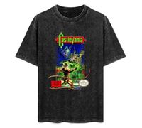 Castlevania NES Box Art Video Game Mens T-Shirt Casual Cotton Unisex Black Tees Tops XL