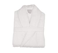 CASTMA - Albornoz de Rizo Unisex - Bata de Baño de Algodón 100% Súper Suave y Absorbente - Densidad 420 g/m² - Color Blanco - Talla M - Duradero y Fácil de Cuidar