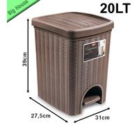 Casto Con Pedal Elegance Cubo de Basura 20L de Cocina Baño Efecto Mimbre Rota