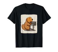 Castor encantador en el piano para una melodía divertida Camiseta