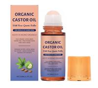 Castor Oil Rose Quartz Roller Ball Castor Oil Roll On Moisturizing Massage Applicator for Women Men Skin Care (Rose Quartz Roller Ball)