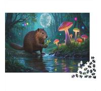 Castor Puzzle 1000 Piezas Rompecabezas Adultos Y NiñosRegalos Bosque hongoss Mpresión De Alta Definición Multicolor Entretenimiento Creativo 1000pcs (75x50cm)