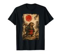 Castor sohei Monje Anime japonés Vintage Ukiyo-e Arte de Camiseta