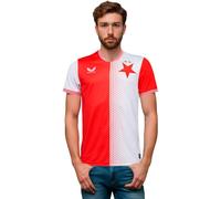 Castore - Camiseta oficial Slavia Praga Primera Equipación 2025-2026, Unisex, Brillant White-Scarlet, XL
