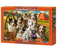 CASTORLAND Rompecabezas de 1000 piezas, perros felices en el campo, cachorros en el prado, rompecabezas rústico de campo, rompecabezas para adultos, Castorland C-105410-2