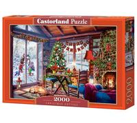 Castorland Rompecabezas C-200962-2 Cabaña de Navidad con chimenea y árbol 2000 piezas para adultos