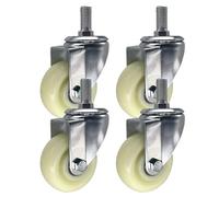 Castors Ruedas giratorias industriales de alta resistencia con vástago roscado de 3", paquete de 4, con rodamiento for carros y muebles, capacidad de 300 kg. Wheels(No Brake,M20)