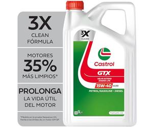 Castrol GTX 15W-40 A3/B3 Aceite de motor mineral, 5L