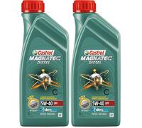 Castrol MAGNATEC Diesel 5W-40 DPF Aceite de Motor 1L, Versión anterior (Paquete de 2)