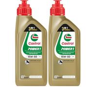 Castrol POWER1 4T 15W-50 Aceite de Moto 1L (Paquete de 2)