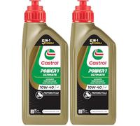 Castrol POWER1 Ultimate 4T 10W-40 Aceite de Moto 1L (Paquete de 2)