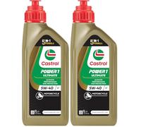 Castrol POWER1 Ultimate 4T 5W-40 Aceite de Moto 1L (Paquete de 2)