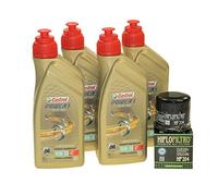 Castrol SAE 10W-30 Power 1 Racing 4 tiempos incluye filtro de aceite Hiflo HF204 para Triumph, Suzuki, Kawasaki, Honda NC GL CTX CBR CBF