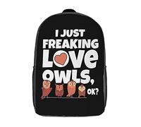 Casual Bolsa De Deporte Búhos Locos del Amor Bolsa para Portátil Impermeable Mochila para Escuela para Gimnasio, Viajes, Trabajo, 42X32X14Cm