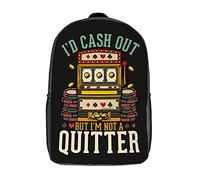 Casual Bolsa para Portátil Quisiera Retirar Mi Dinero, Pero No Soy De Los Que Se Rinden En Los Casinos Bolsa De Viaje Impermeable Bolso Mochila para Trabajo, Adolescente, Hombres, 42X32X14Cm