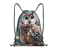 Casual Bolsas De Cuerdas Animal Lindo Búho Mochila De Cuerda Ligero Bolsa De Deporte para Hombre Nadar Viaje 36X42Cm