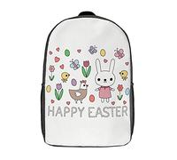 Casual Bolso Mochila Huevos De Conejito De Pascua Felices Mochila De Viaje con Compartimento Bolsa De Deporte para Adolescente, Gimnasio, Hombres, 42X32X14Cm
