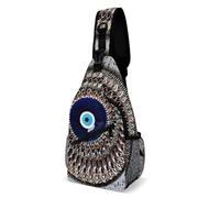 Casual Bolsos Cruzados Mandala Del Mal De Ojo De Matiasma, Griego Y Turco Bolso De Pecho Durable Bolso Bandolera Para Hiking, Moto, Viaje