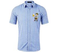 Casual Boys Button Down Shirt with Beer Festival Print Relaxed Fit Kids Top For Everyday Wear Breathable Blend Teen Style, Camisa Abotonada Estampada Oktoberfest, Corte Relajado, Adolescente.