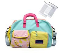 Casual Color Block Overnight Bag - Large Travel Duffle Bag (A-1)