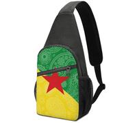 Casual Crossbody Patrón De La Bandera De La Guayana Francesa Sling Bag Poliéster Bolso De Pecho Para Vida, Camping, Viajar
