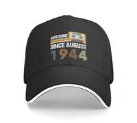 Casual Desde agosto de 1944 Regalos de cumpleaños Gorra de béisbol Unisex Papá Sombrero 80 años de nacimiento 80 Sombrero para golf formal Deportes AjustableAlgodón, para todas las estaciones