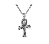 Casual Fashion Men's Necklace with Egyptian Life Cross Pendant - Unique Symbolic Jewelry for Everyday Wear