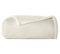 CASUAL LIVING Twin/Twin XL Fleece Blanket Fluffy Warm Cozy Bed Blankets for Dorm or Bedroom Decor Soft Plush Thick Fuzzy Oversized Big Throw for Couch Bed or Outdoor, 66-Inch x 90-Inch, Ivory White