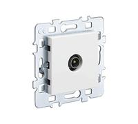 DEBFLEX Pared Antena Toma Simple Gama Informal - Mecanismo de TV + Tapa Blanca + Soporte de Metal 742936, 35