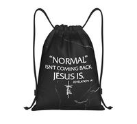Casual Mochila con cordón Lo Normal no va a Volver, Pero Jesús sí. Apocalipsis 14 Plegable Mochila Deportiva 36x42cm para Gimnasio,Piscina