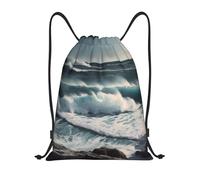 Casual Mochila de Cuerda Mares Salvajes Saco de Deporte Manera Bolsa de Cuerdas para Acampada Adulto Vacaciones 36X42cm