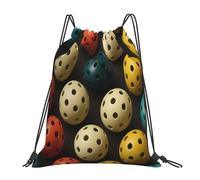 Casual Mochilas Cordón Impresión de Bolas de Puntos Vintage Ligero Bolsas de Cuerdas para Viaje Mujer Acampada 36X42cm
