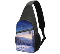 Casual Rucksack Impresión De Pino En Invierno Bolsos Cruzados Durable Sling Bag Para Estudio, Hiking, Excursionismo