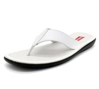 Casual Sandalias de piel para hombre con suela de piel auténtica y suela de poliuretano, Blanco, 43 EU