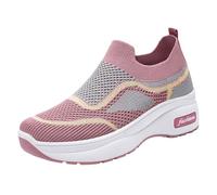 Casual Summer Thick Soled Comfort Sneakers Soft Breathable Mesh Walking Shoes with Hidden Height Increase, Rosa, 40 EU