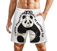 Casual Swim Trunks Impresión De Un Lindo Panda Gordo con Una Cita Divertida Bañadores Hombre Hidrófugo Pantalones De Baño para Correr Tenis Trotar XXL