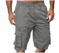 Casual Work Hiking Quick Dry Cargo Shorts Men's Cargo Shorts with Pockets Elastic Waist Summer Outdoor Knee Length Men's Golf
