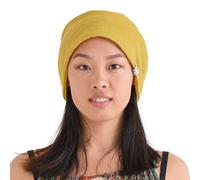 Casualbox | 100% Lino Gorros Beanie Cinta Para El Pelo Bufanda 3 Usos Verano Sombrero Hecho En Japón Unisex Amarillo Mostaza
