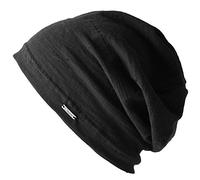 Casualbox Hombres 100% Algodón Mujer Gorros Beanie Sombrero Verano Delgado Luz Sudor Negro