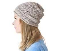 Casualbox Natural Cáñamo Gorros Beanie Lino Tejido Sombrero Respirable Sudor Absorción Hipster Puntada Moda para Hombre Y Mujeres Beige