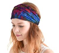 Casualbox Tie Dye Venda Bandana Hippie Cinta Elástico Tapa Cabeza Hombre & Mujeres Psicodélico Flor 60's 70's Retro Boho C