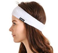 Casualbox Unisex Deportes Cinta para El Pelo - Sudor Absorción Algodón Vendas para Yoga Y Pilates Blanco