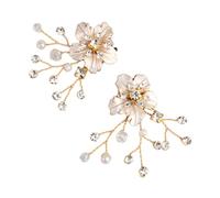 Casualffashion - 1 par de abalorios de cristal para novia con diseño de flores, para zapatos y zapatos